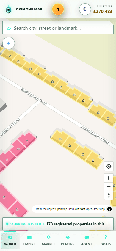 Own the Map running on a mobile phone